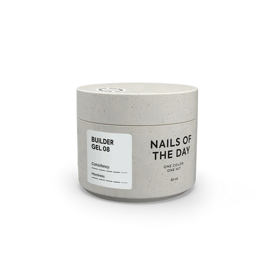 NAILSOFTHEDAY Builder Gel 08 — gel lechoso para extensiones de uñas, 30 ml