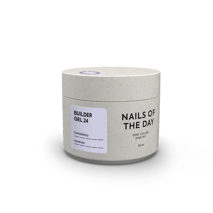 NAILSOFTHEDAY Builder Gel 24 — gel lechoso con velo rosado para extensiones de uñas, 30 ml