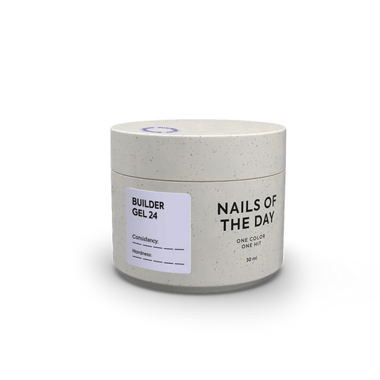 NAILSOFTHEDAY Builder Gel 24 — gel lechoso con velo rosado para extensiones de uñas, 30 ml
