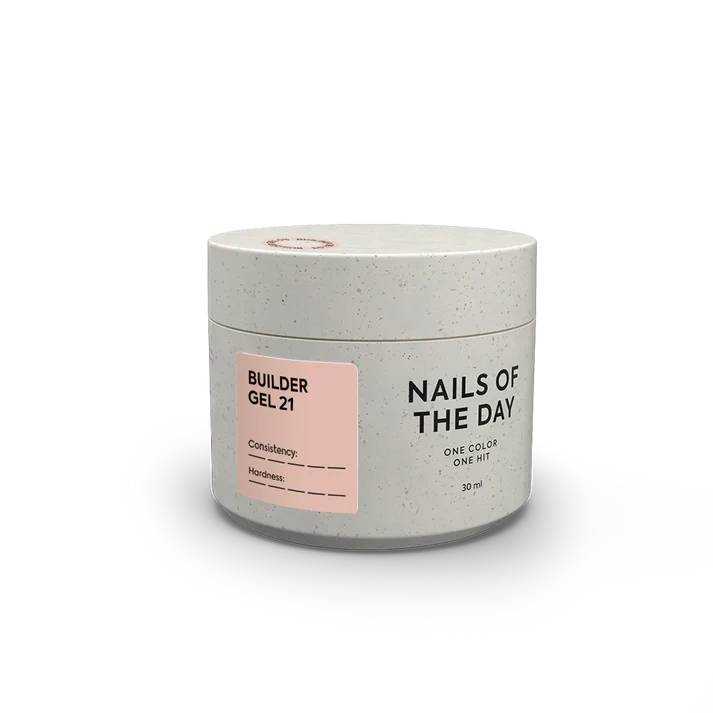 NAILSOFTHEDAY Builder Gel 21 — gel nude cálido para extensiones de uñas, 30 ml