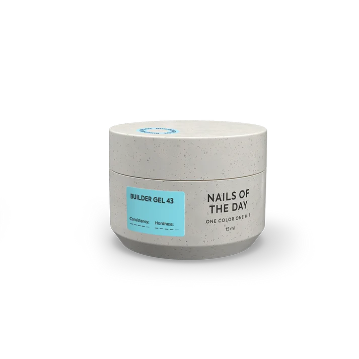 NAILSOFTHEDAY Builder Gel 43 — gel azul claro para extensiones de uñas, 15 ml