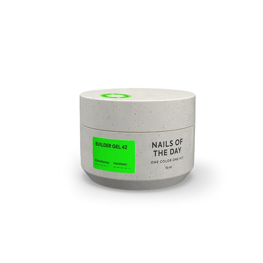 NAILSOFTHEDAY Builder Gel 42 — gel verde lima intenso para extensiones de uñas, 15 ml