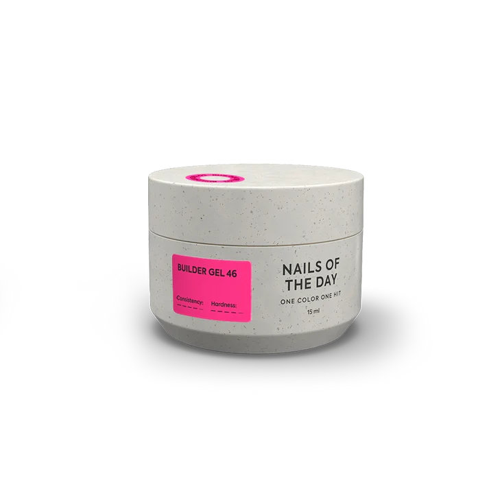 NAILSOFTHEDAY Builder Gel 46 — gel rosa intenso para extensiones de uñas, 15 ml