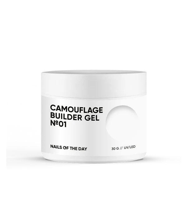 NAILSOFTHEDAY Camouflage builder gel 01: gel constructor de camuflaje blanco lechoso para uñas, 30 g
