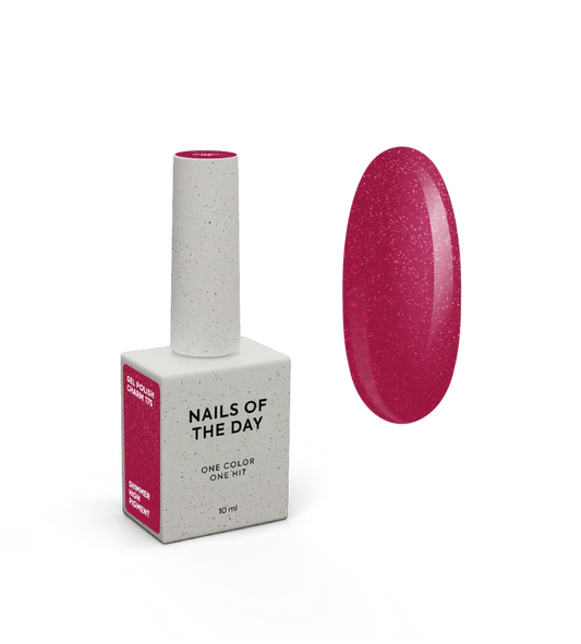NAILSOFTHEDAY Let’s Special Charm — un esmalte semipermanente de color rosa frambuesa vibrante con un fino brillo, que ofrece cobertura completa en una sola capa, 10 ml.