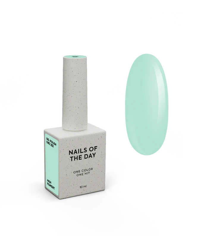 NAILSOFTHEDAY Gel Polish Chic — esmalte semipermanente turquesa pastel con cobertura en una capa, 10 ml