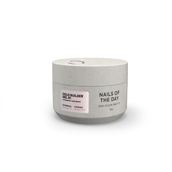 NAILSOFTHEDAY Cold Builder Gel 01 — gel constructor rosa lechoso para extensión de uñas, 15 ml.