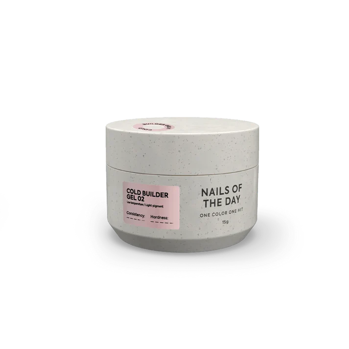 NAILSOFTHEDAY Cold Builder Gel 02 — gel constructor nude rosado para extensión de uñas, 15 ml.