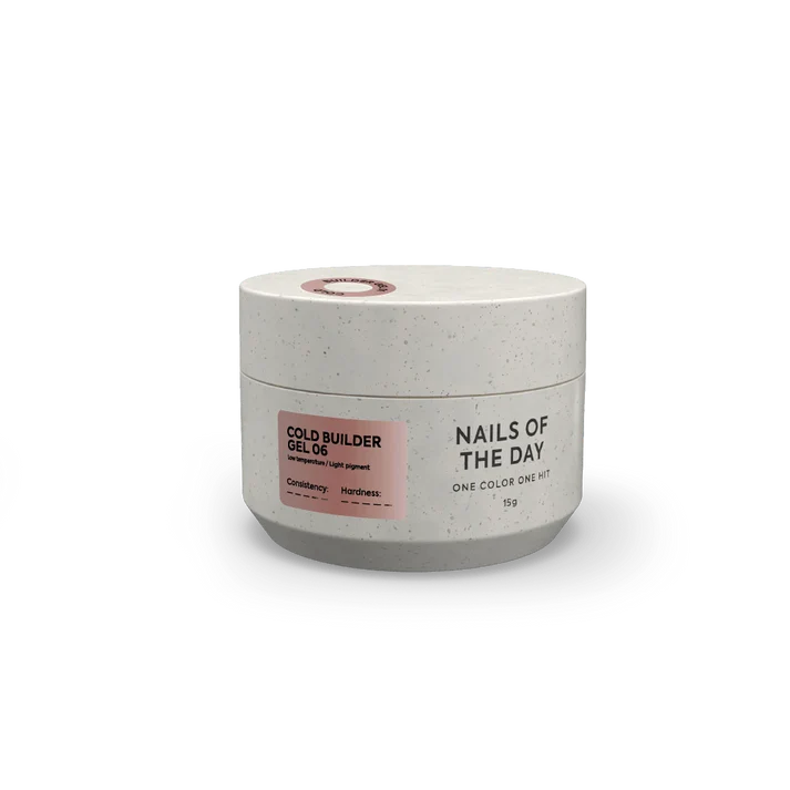 NAILSOFTHEDAY Cold Builder Gel 06 — gel constructor nude cálido para extensión de uñas, 15 ml.