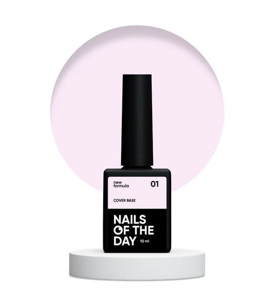 Nailsoftheday Cover base NEW Formula 01 - base de camuflaje rosa claro para uñas, 10 ml