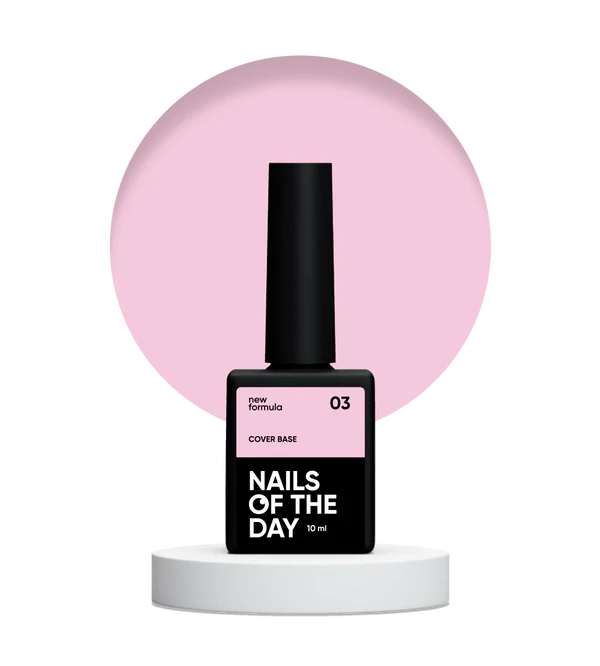 Nailsoftheday Cover base NEW Formula 03: base suave de camuflaje melocotón para uñas, 10 ml