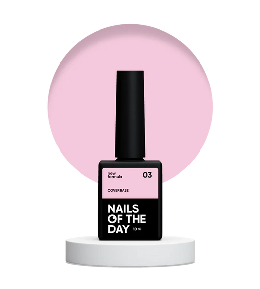 Nailsoftheday Cover base NEW Formula 03: base suave de camuflaje melocotón para uñas, 10 ml