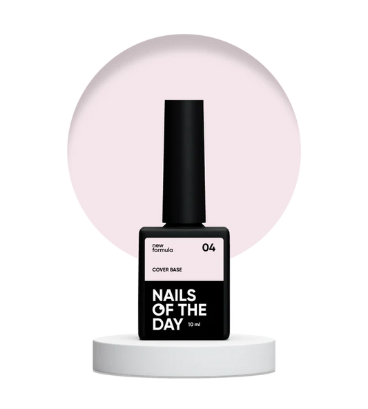 Nailsoftheday Cover base NEW Formula 04: base translúcida de color rosa polvo para uñas, 10 ml