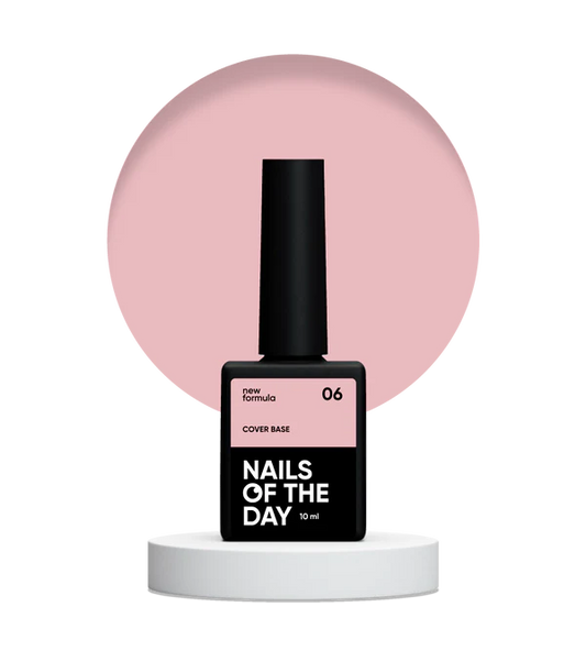 Nailsoftheday Cover base NEW Formula 06: base de camuflaje color melocotón nude para uñas, 10 ml