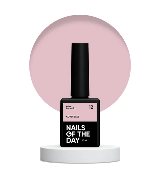 Nailsoftheday Cover base NEW Formula 12 — base camuflaje en tono beige rosado apagado para uñas, 10 ml