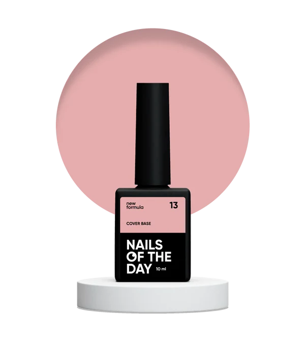 Nailsoftheday Cover base NEW Formula 13 — base camuflaje en tono rosa nude para uñas, 10 ml