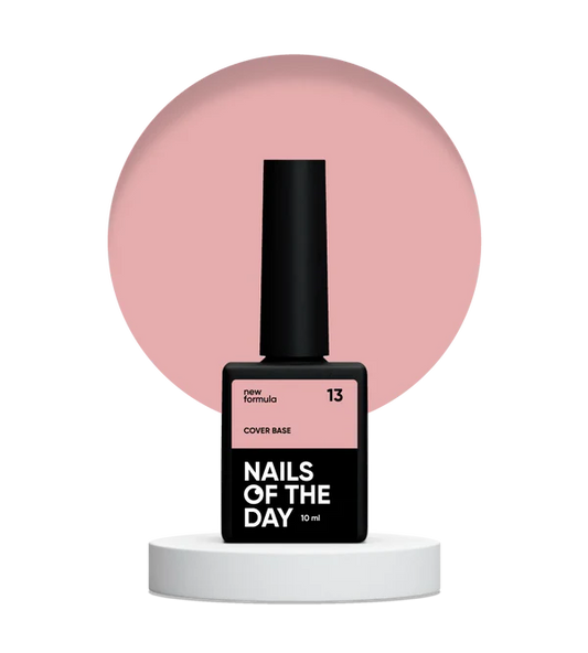 Nailsoftheday Cover base NEW Formula 13 — base camuflaje en tono rosa nude para uñas, 10 ml