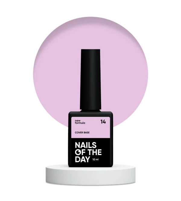 Nailsoftheday Cover base NEW Formula 14 — base camuflaje en tono lila para uñas, 10 ml