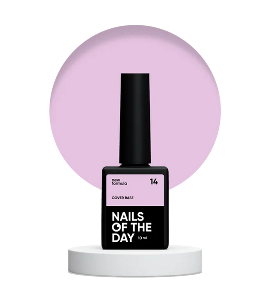Nailsoftheday Cover base NEW Formula 14 — base camuflaje en tono lila para uñas, 10 ml