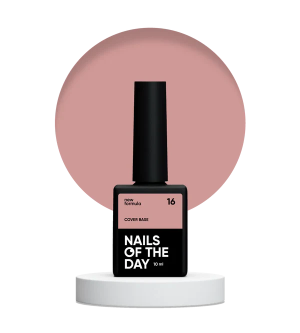 Nailsoftheday Cover Base NEW Formula 16 - base camuflaje en tono nude natural oscuro para uñas, 10 ml