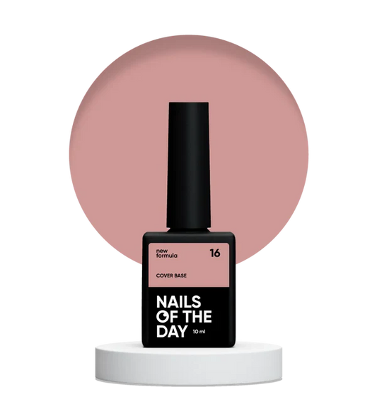 Nailsoftheday Cover Base NEW Formula 16 - base camuflaje en tono nude natural oscuro para uñas, 10 ml