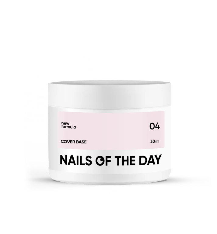 Nailsoftheday Cover base NEW Formula 04: base translúcida de color rosa polvo para uñas, 30 ml