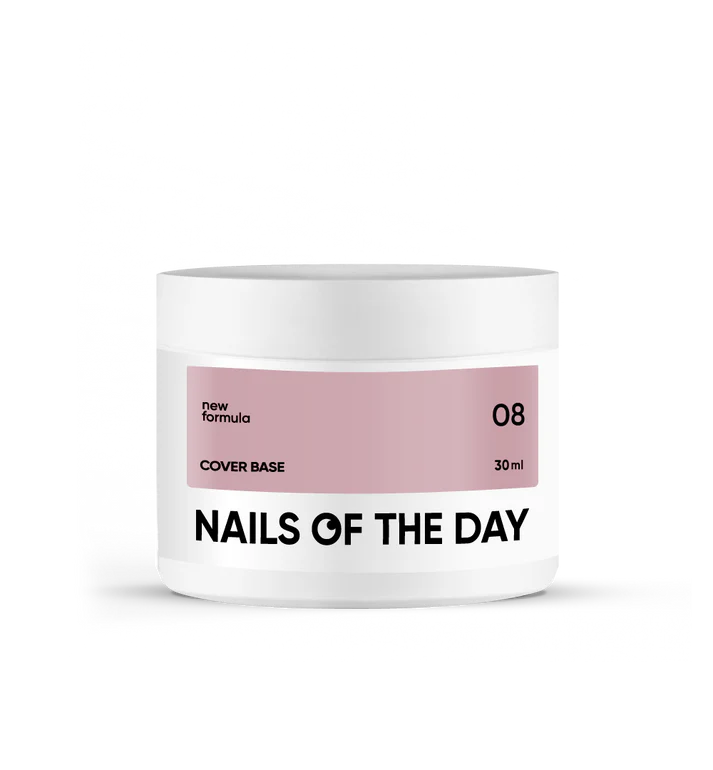 Nailsoftheday Cover base NEW Formula 08: base de camuflaje para uñas en color capuchino, 30 ml
