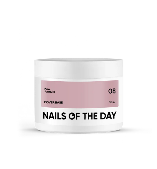 Nailsoftheday Cover base NEW Formula 08: base de camuflaje para uñas en color capuchino, 30 ml