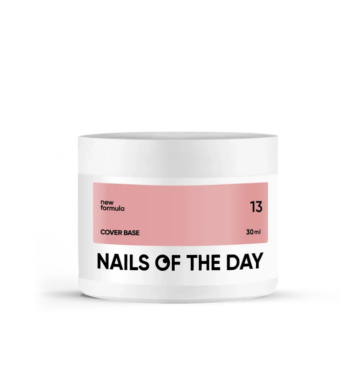 Nailsoftheday Cover Base NEW Formula 13 — base camufladora en un tono rosa nude, ideal para uñas, 30 ml.