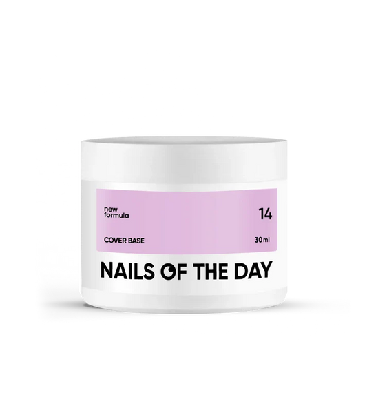 Nailsoftheday Cover Base NEW Formula 14 — base camufladora en un tono lila, ideal para uñas, 30 ml.