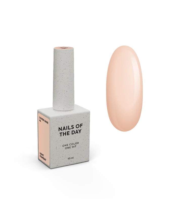 NAILSOFTHEDAY Cover Base 44 Light Pigment – base para uñas color melocotón semitransparente con pigmentación ligera, 10 ml