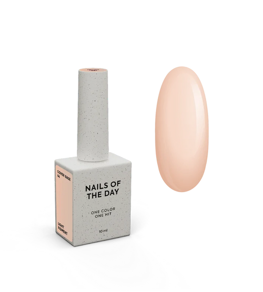 NAILSOFTHEDAY Cover Base 44 Light Pigment – base para uñas color melocotón semitransparente con pigmentación ligera, 10 ml