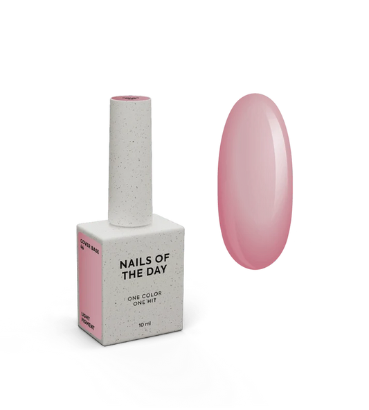 NAILSOFTHEDAY Cover Base 46 Light Pigment – base para uñas rosa empolvado semitransparente con pigmentación ligera, 10 ml