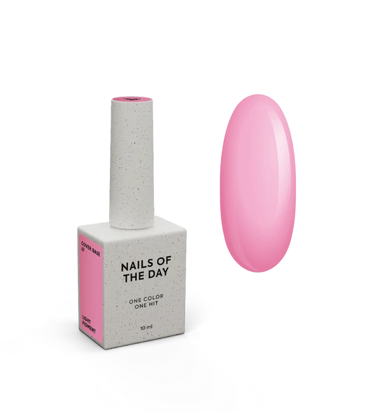 NAILSOFTHEDAY Cover Base 47 Light Pigment – base para uñas rosa intenso semitransparente con pigmentación ligera, 10 ml