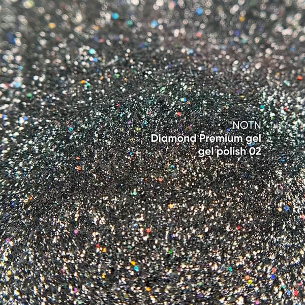 NAILSOFTHENIGHT Diamond Premium gel - gel polish 02 — esmalte semipermanente plateado con finas hojas metálicas para uñas, 5 ml