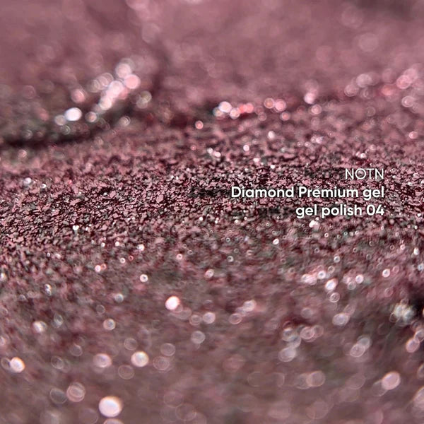 NAILSOFTHENIGHT Diamond Premium gel – esmalte en gel 04 — Esmalte semipermanente rosa dorado con finas hojas metálicas para uñas, 5 ml