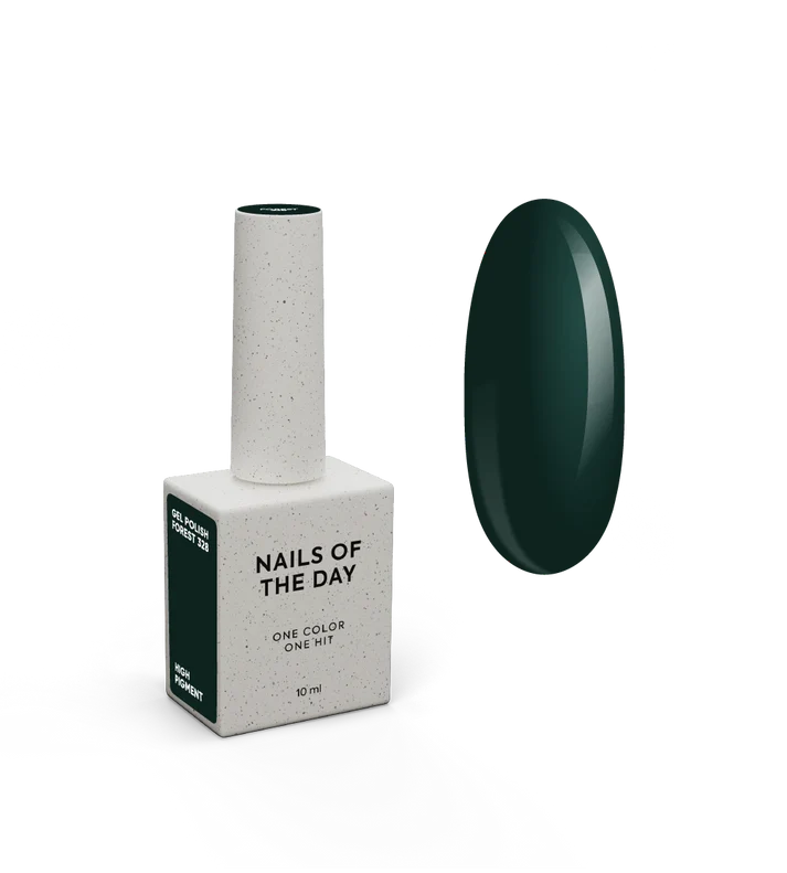 NAILSOFTHEDAY Gel Polish Forest — esmalte semipermanente verde oscuro, cobertura en una sola capa, 10 ml