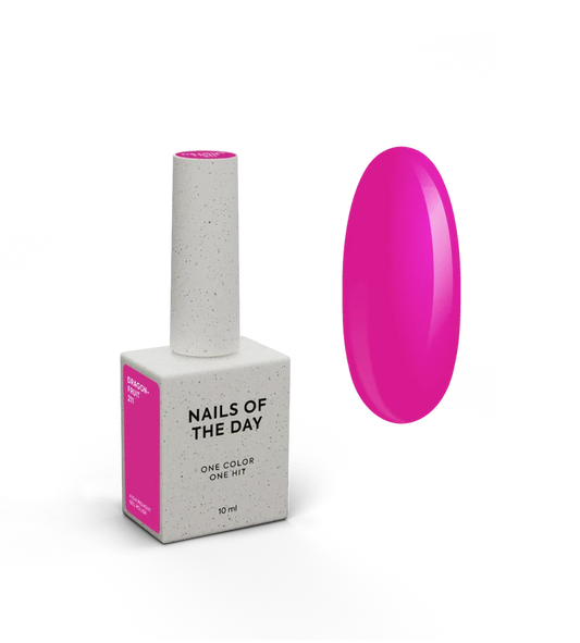 NAILSOFTHEDAY Gel Polish Dragonfruit-211, 10 ml — esmalte semipermanente rosa magenta con cobertura total en una sola capa