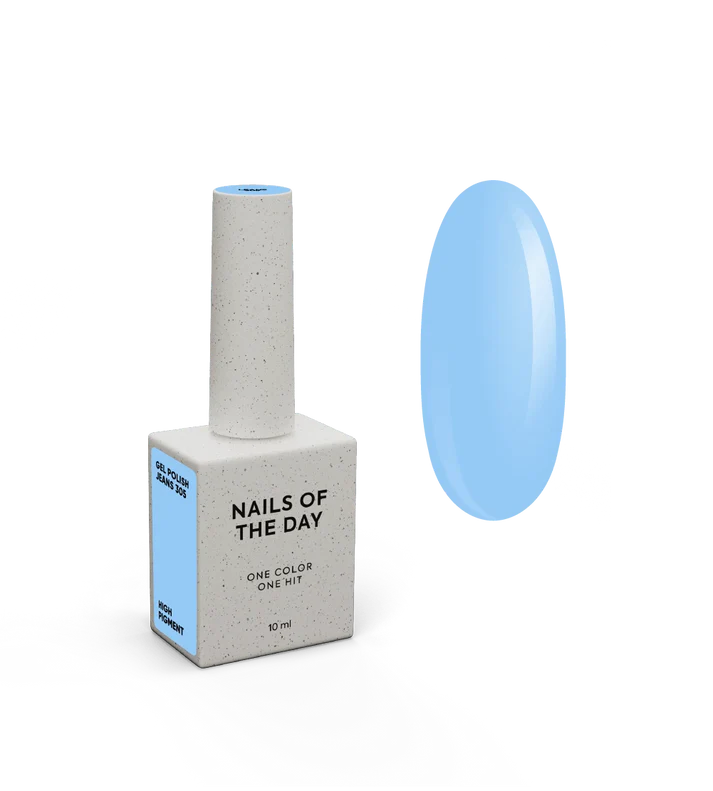 NAILSOFTHEDAY Gel Polish Jeans — esmalte semipermanente azul vaquero con cobertura completa en una sola capa. 10 ml