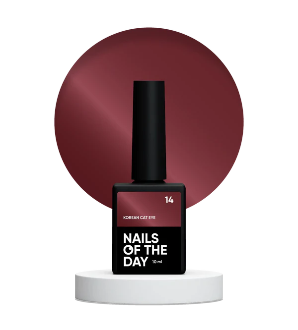 NAILSOFTHEDAY Korean Cat Eye 14 – esmalte semipermanente efecto ojo de gato rojo, 10 ml