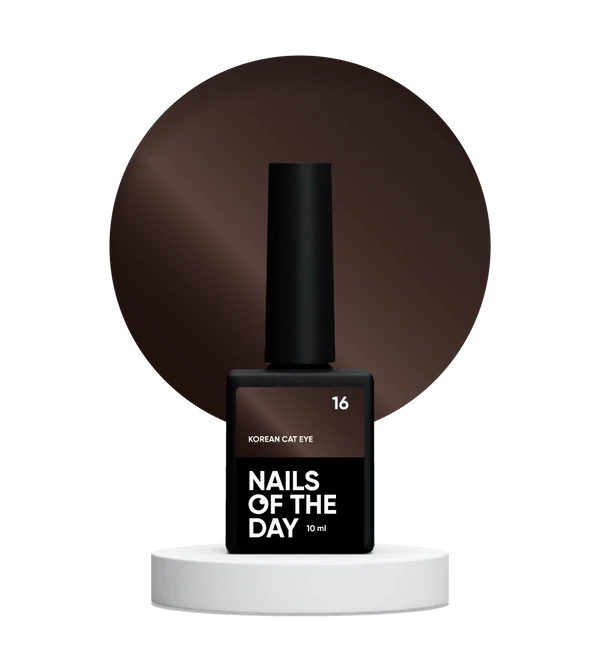 NAILSOFTHEDAY Korean Cat Eye 16 – esmalte semipermanente efecto ojo de gato marrón, 10 ml.