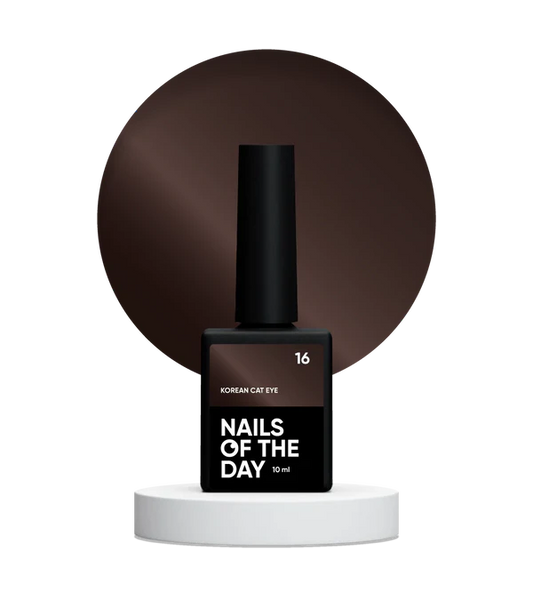 NAILSOFTHEDAY Korean Cat Eye 16 – esmalte semipermanente efecto ojo de gato marrón, 10 ml.