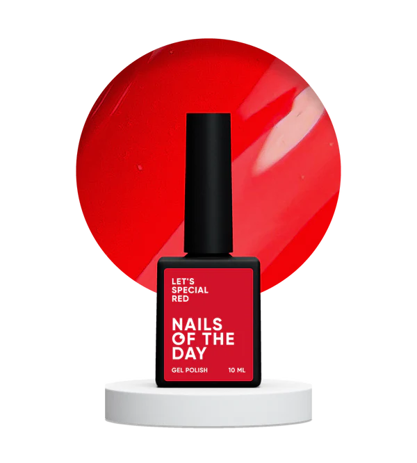 NAILSOFTHEDAY Let's Special Red: esmalte semipermanente rojo especial que se superpone en una capa, 10 ml