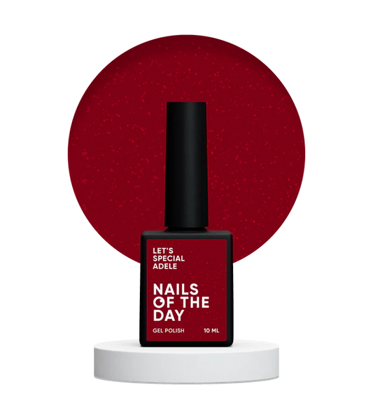 NAILSOFTHEDAY Let's Special Adele — esmalte semipermanente en gel rojo con brillo que cubre una capa, 10 ml
