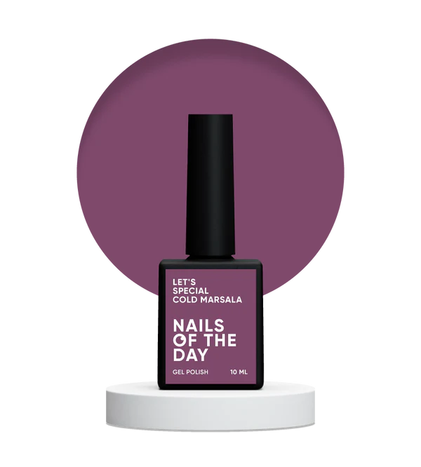 NAILSOFTHEDAY Let's Special Cold Marsala: esmalte semipermanente burdeos claro para uñas que cubre una capa, 10 ml
