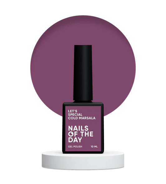 NAILSOFTHEDAY Let's Special Cold Marsala: esmalte semipermanente burdeos claro para uñas que cubre una capa, 10 ml