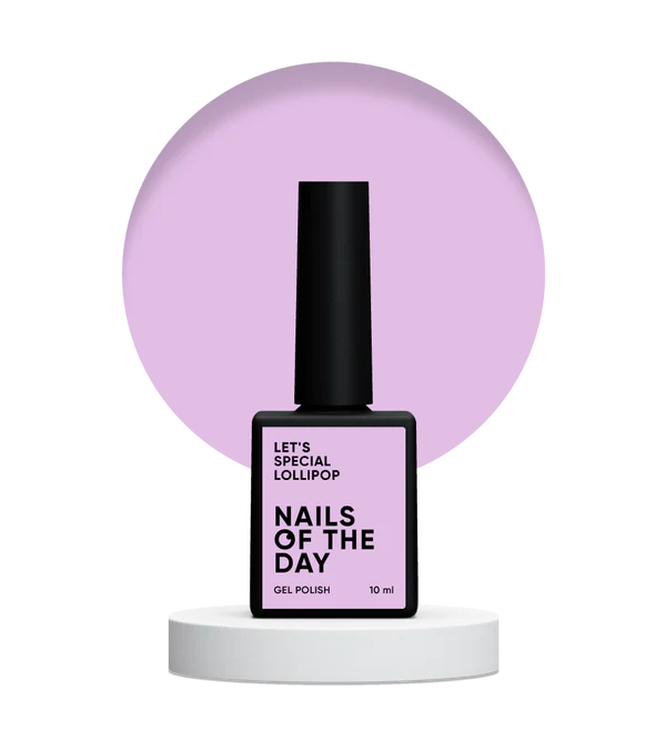 NAILSOFTHEDAY Let's Special Lollipop: esmalte semipermanente de uñas pastel violeta que cubre una capa, 10 ml