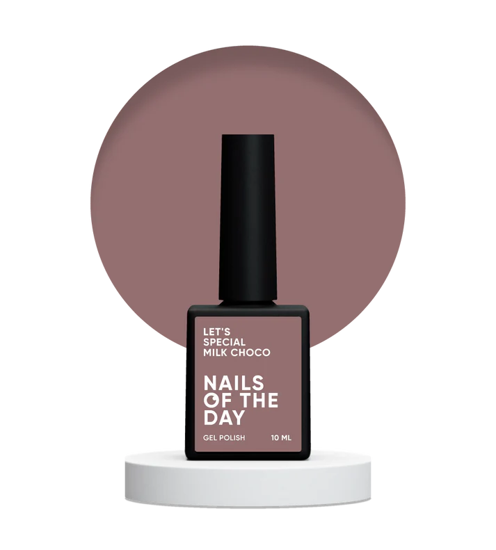 NAILSOFTHEDAY Let's Special Milk Choco: esmalte semipermanente color chocolate caliente para uñas que cubre una capa, 10 ml