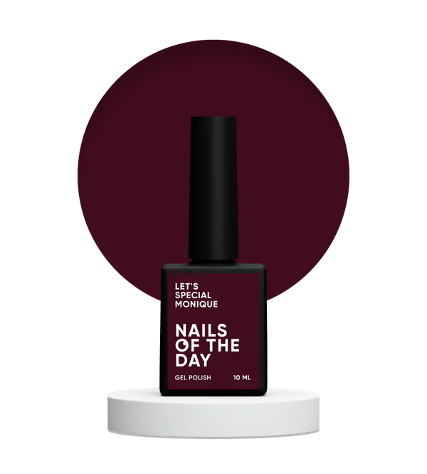 NAILSOFTHEDAY Let's Special Monique - esmalte semipermanente de uñas color ciruela oscuro que cubre una capa, 10 ml