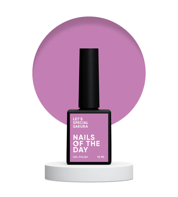 NAILSOFTHEDAY Let's Special Sakura - Esmalte semipermanente de uñas especial morado pastel/morado pálido que cubre en una sola capa, 10 ml